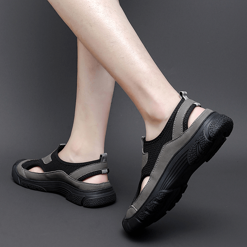 Rutschfeste Mesh-Schuhe / weiche Outdoor-Sandalen für Herren mit runden Zehen – SF1387