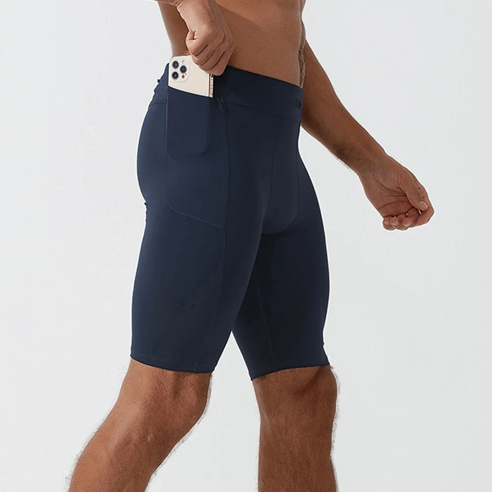 Men's Running Compression Shorts with Pockets - SPF1912