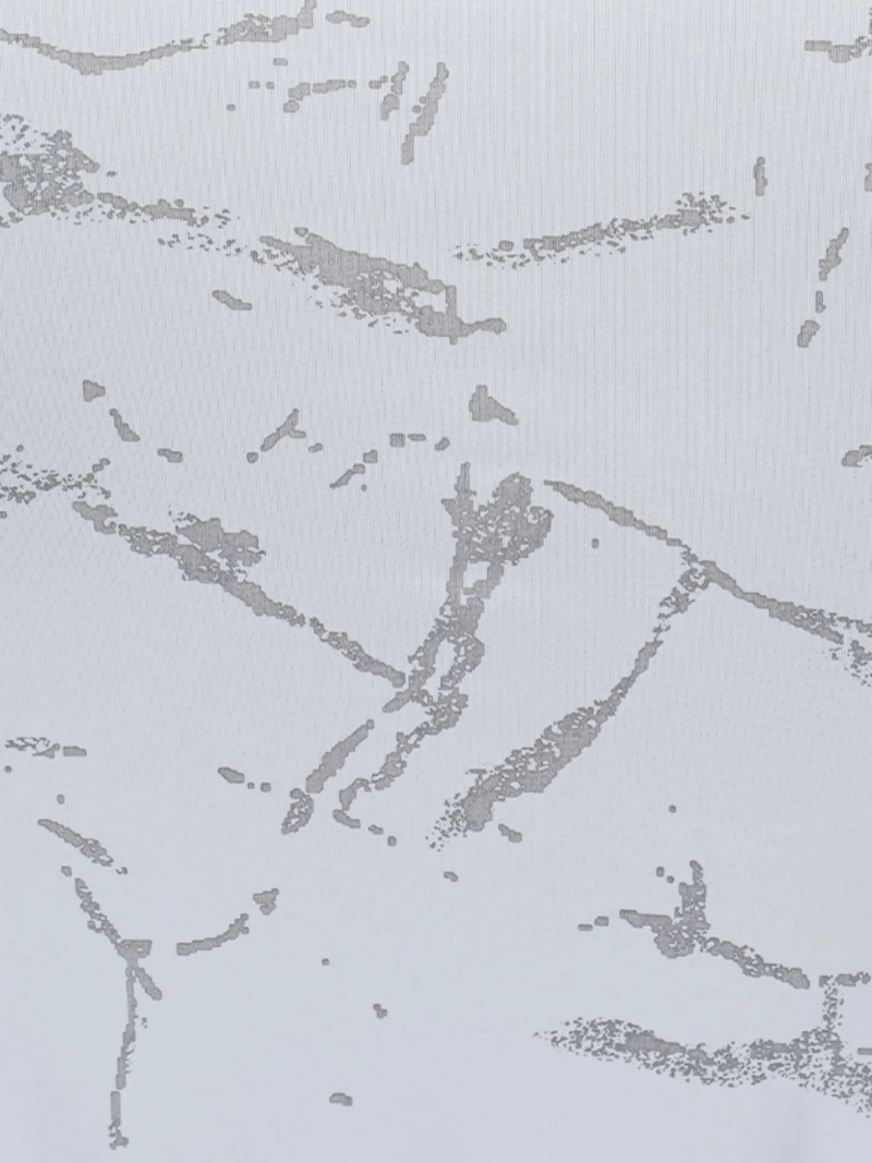 Gray abstract pattern print on men's quick-dry polyester workout tee, SF1960 model, featuring short sleeves and O-Neck collar.