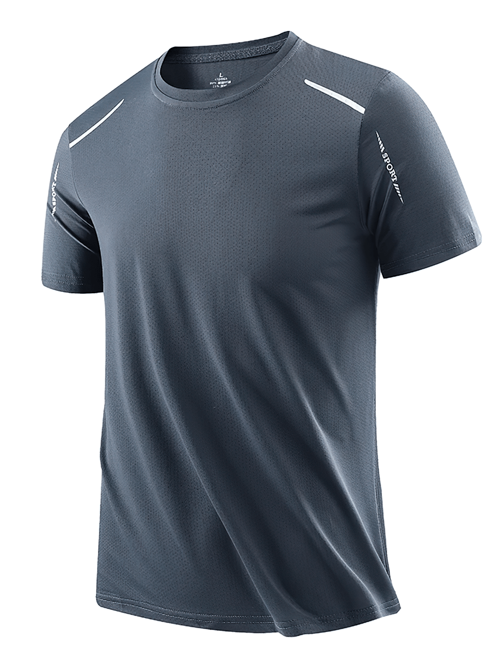Alt Tag: Men's Soft Elasticity T-shirt for Outdoor Sports - SF4405 breathable quick-dry performance tee with reflective shoulder details