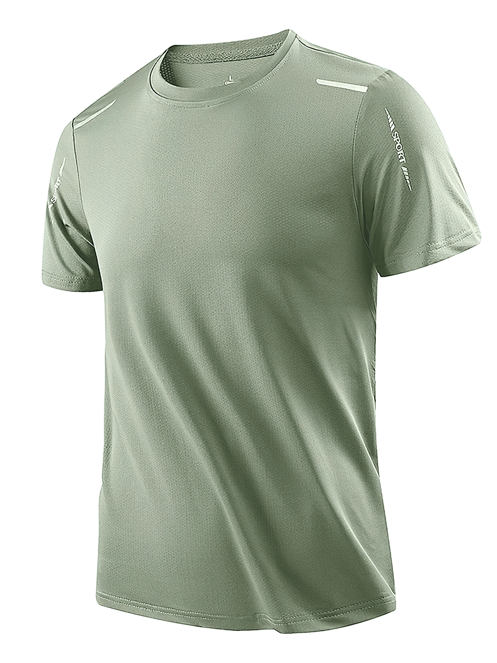 Alt Tag: Men's Soft Elasticity T-shirt for Outdoor Sports - SF4405 sage green breathable quick-dry short sleeve performance tee