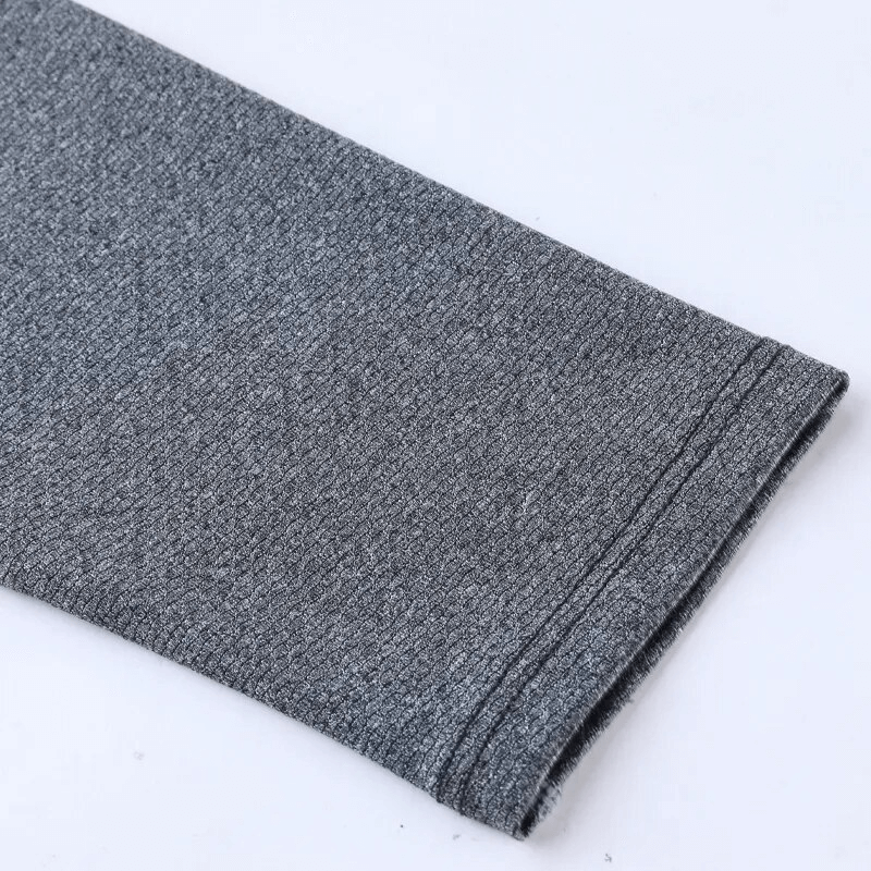 Close-up of sleeve detail on men's sports pullover SF1566 in breathable grey polyester, showcasing high-quality stitching.