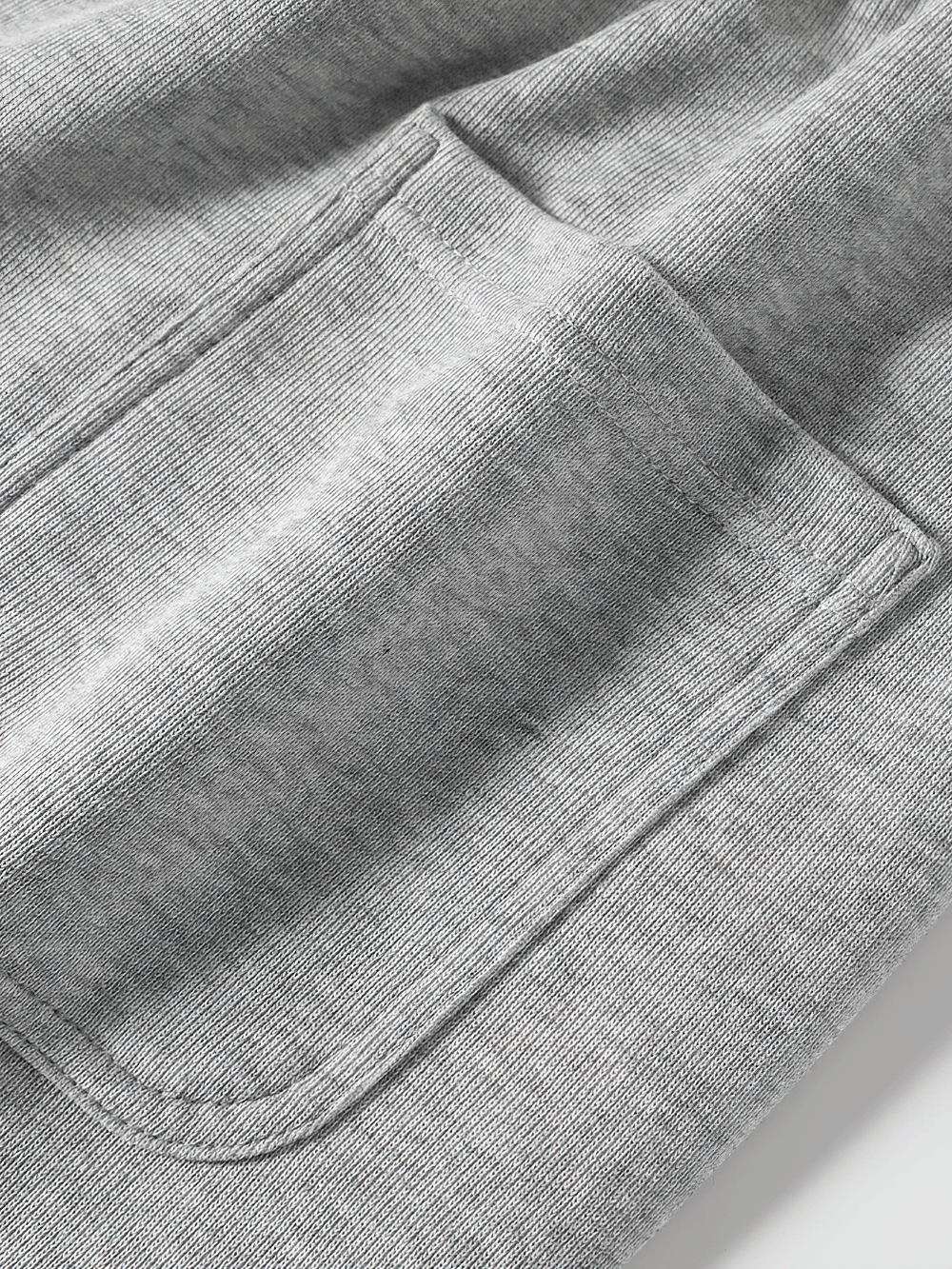 Alt Tag: Men's Sweat Shorts with Drawstring and Pockets - SF4514 gray jersey side pocket close-up, relaxed fit lounge and streetwear shorts
