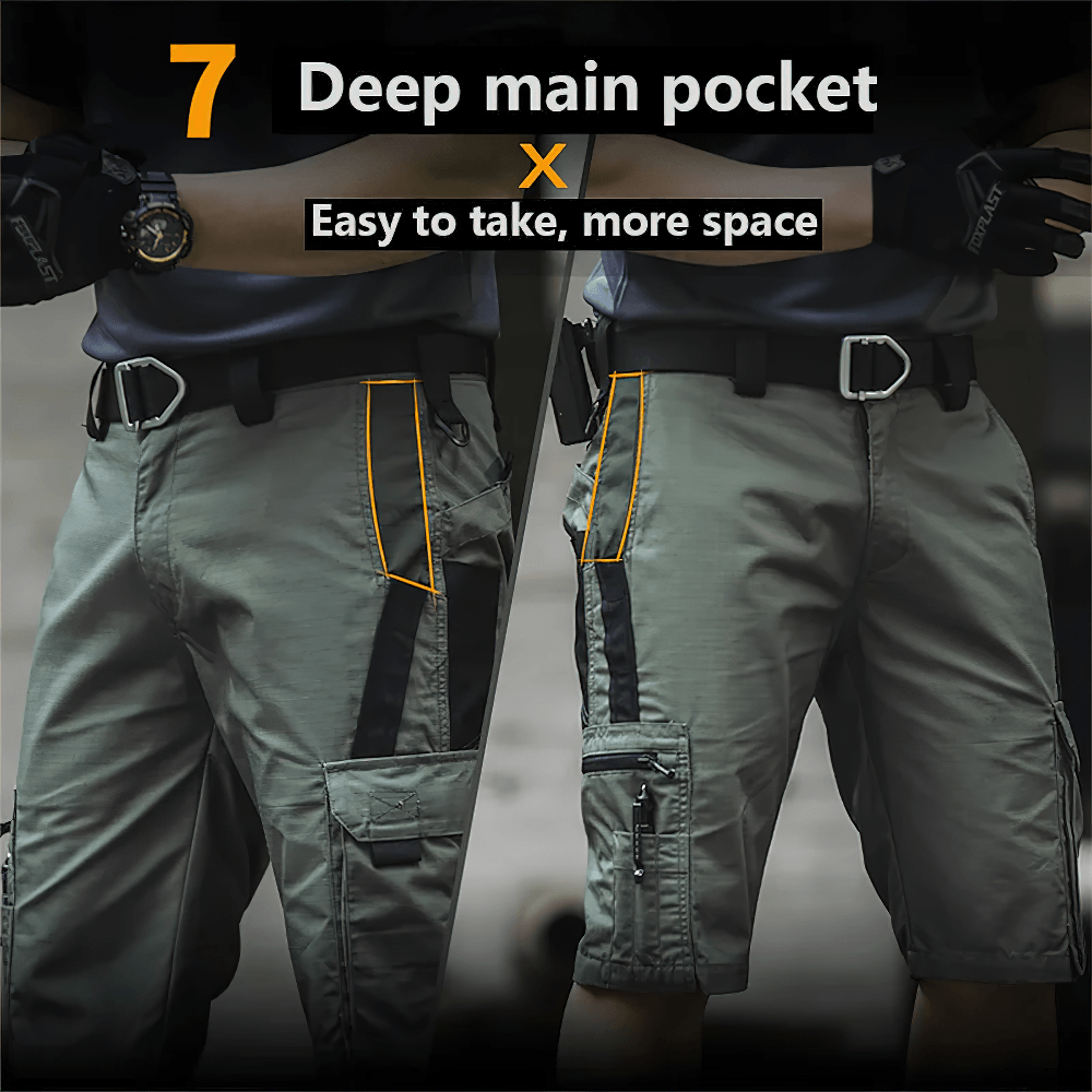 Alt Tag: Men’s Tactical Cargo Shorts with Utility Pockets - SF4511 deep main pocket design with roomy easy-access storage