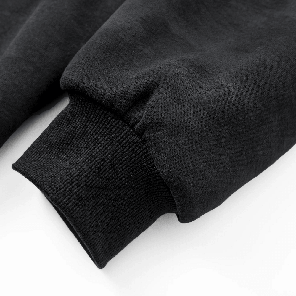 Men's Washed Zip Up Fleece Hoodie with Pockets - SF4674 showing the ribbed cuff detail.