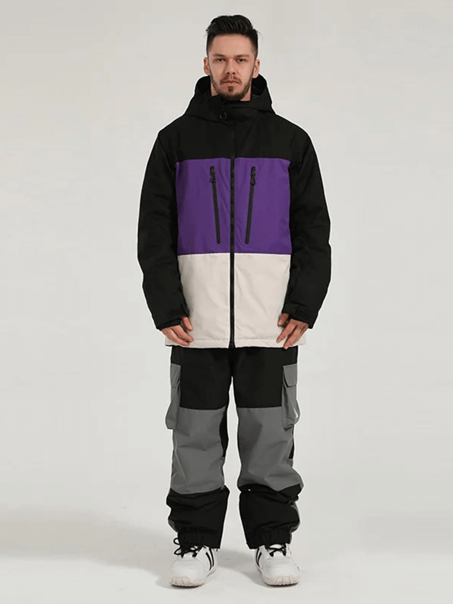 Men's Waterproof Jacket and Pants Set SF2059 for Snow Sports, featuring breathable, windproof, and waterproof fabric in stylish design.