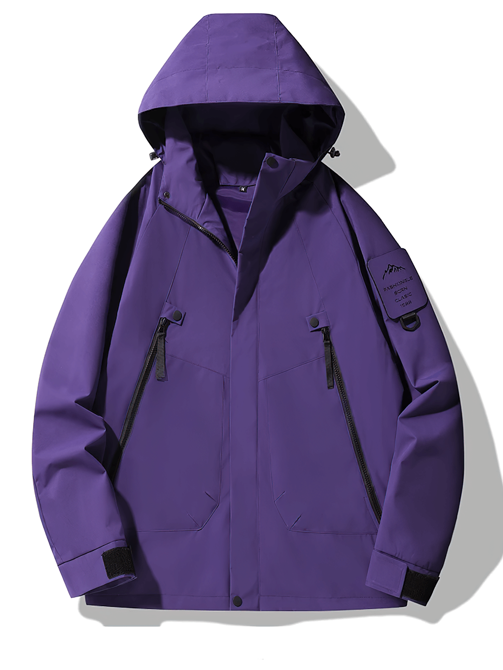 Purple men's waterproof windbreaker jacket SF2283 for hiking and camping, featuring windproof, breathable and thermal design.