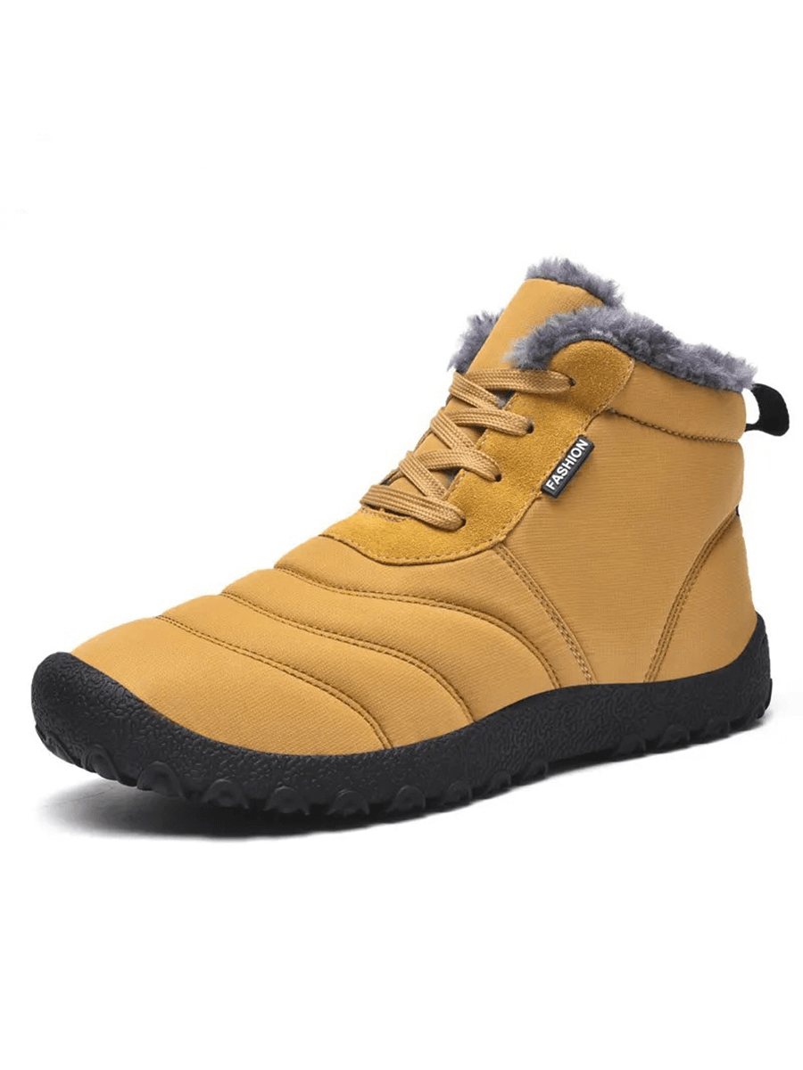 Men's Winter Ankle Snow Boots SF2026 with split leather, rubber outsole, and plush lining for warmth and grip.