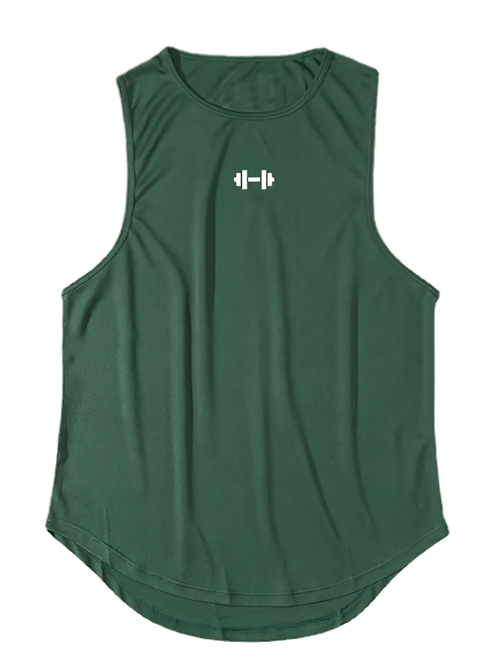 Green Men's Workout Tank Top with Dumbbell Logo - SF4087, lightweight and breathable for optimal fitness performance.