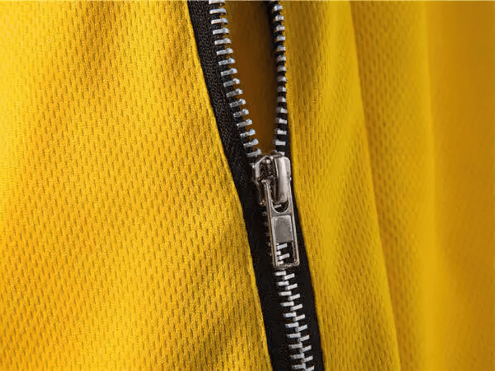 Alt Tag: Men's Zipper Pocket Court Shorts with Contrast Trim - SF4467 close-up of angled zipper pocket on quick-dry mesh fabric