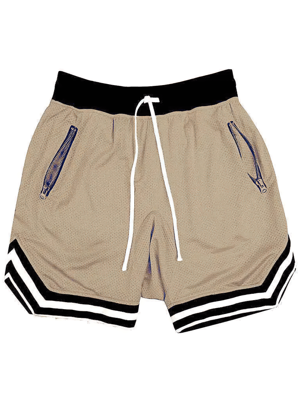 Alt Tag: Men's Zipper Pocket Court Shorts with Contrast Trim - SF4467 quick-dry mesh basketball shorts with zipper pockets & contrast trim