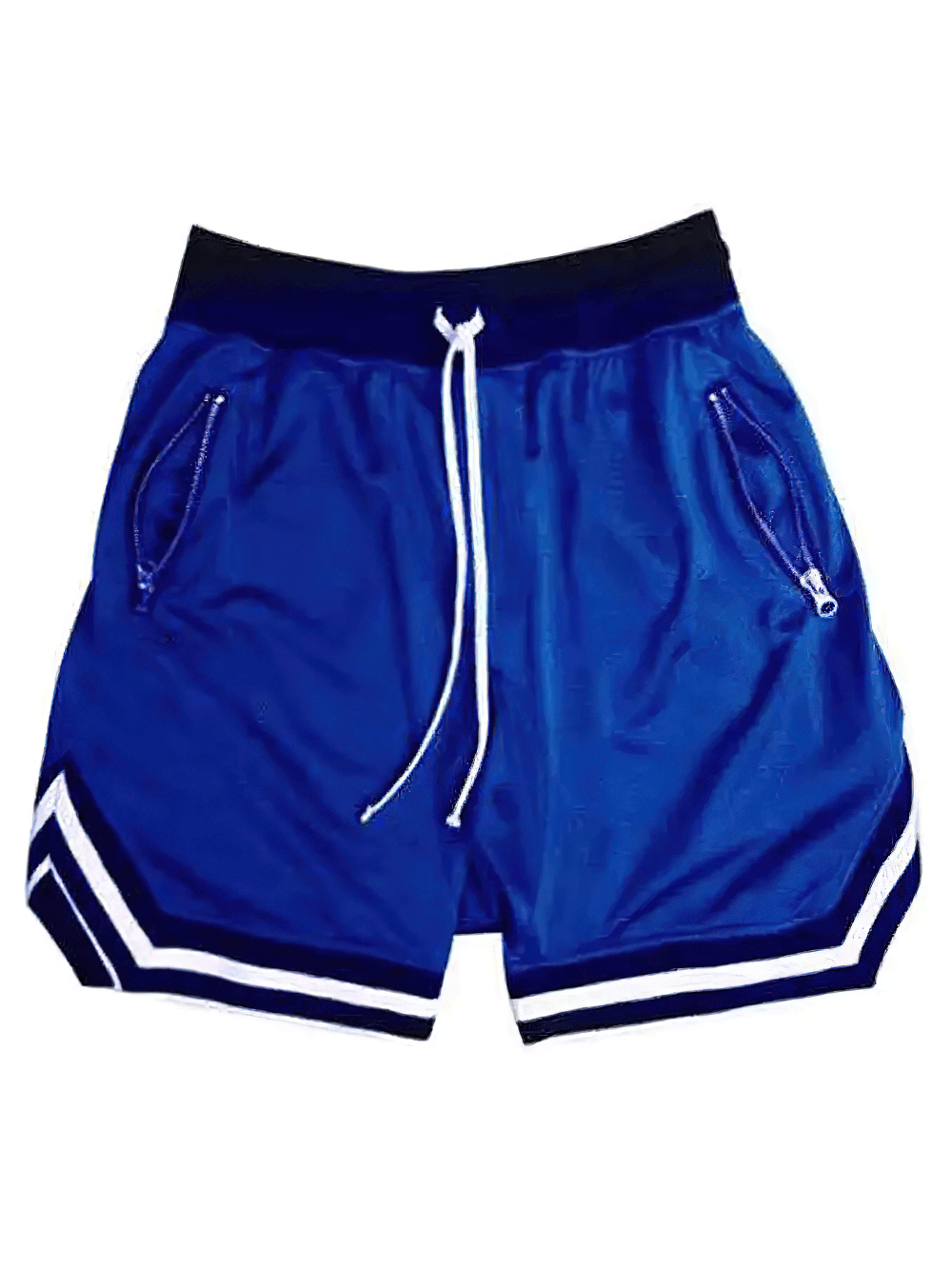 Alt Tag: Men's Zipper Pocket Court Shorts with Contrast Trim - SF4467 blue quick-dry mesh shorts with zipper pockets and contrast trim