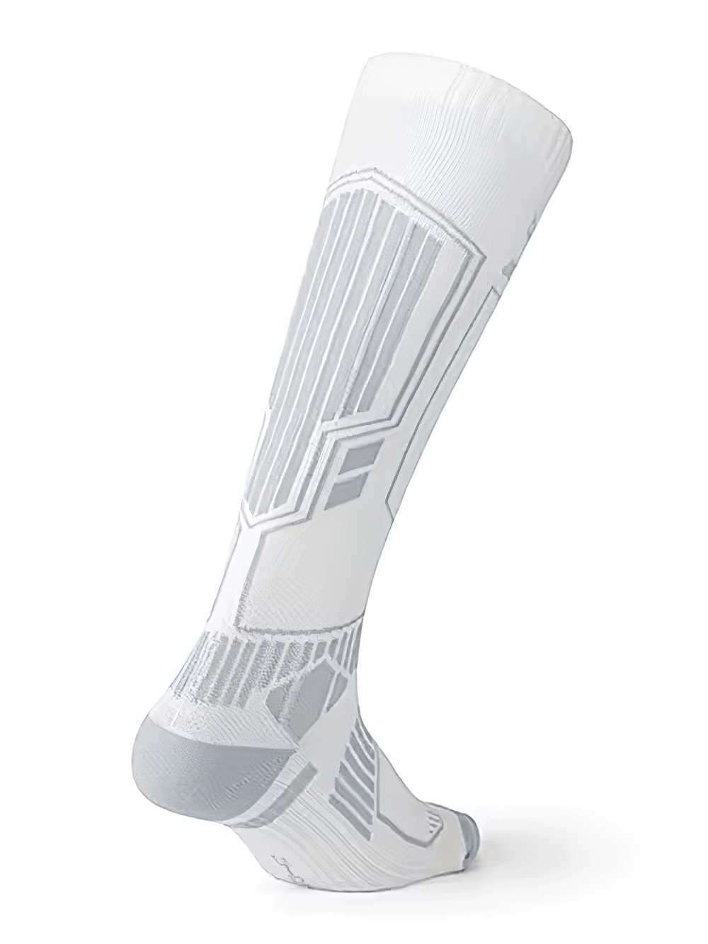 Merino Wool Thermal Ski Sock in white, designed for warmth and comfort during outdoor activities like skiing and hiking. SF2494 Model.