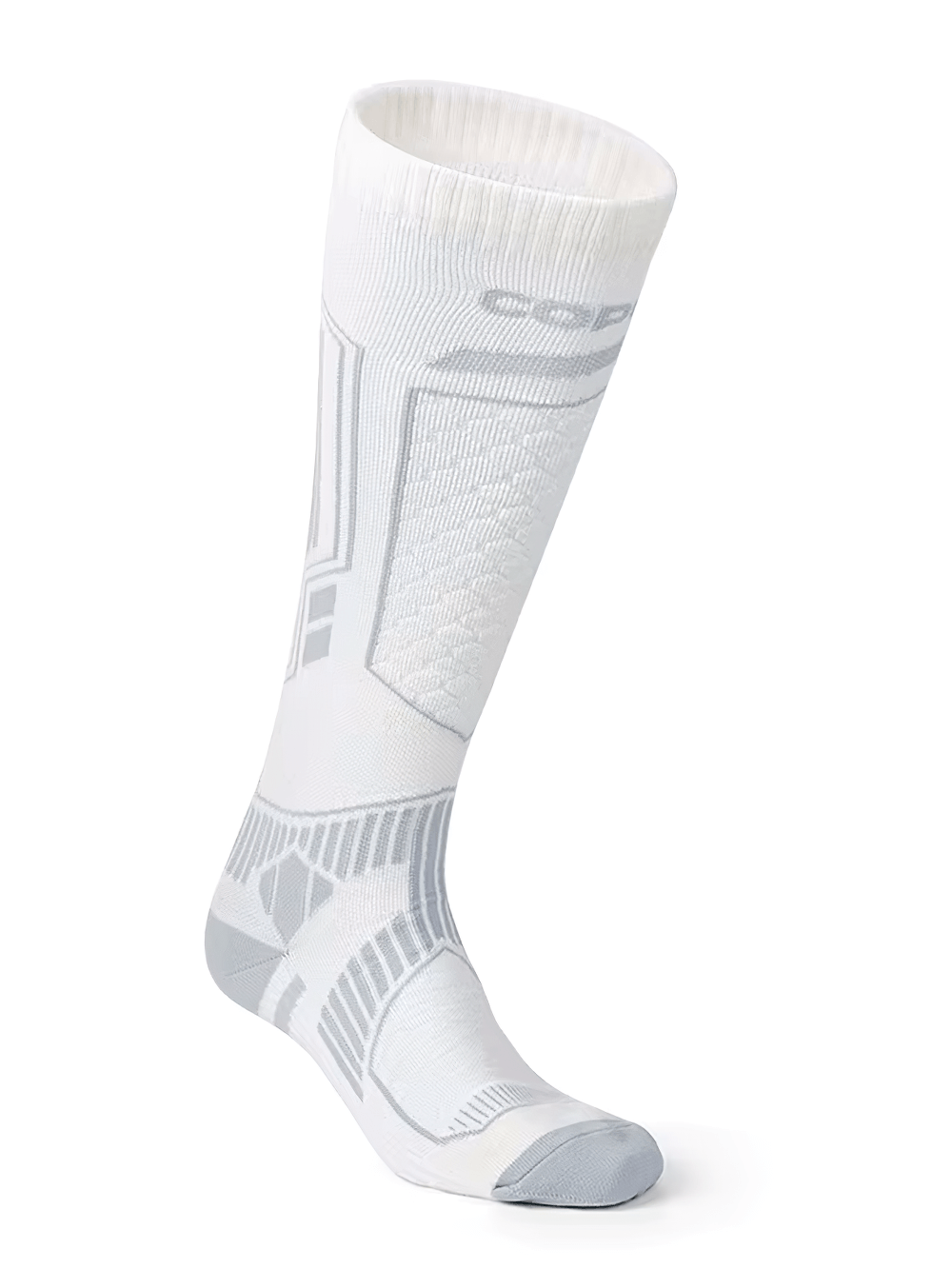 White Merino Wool Thermal Ski Sock for Men and Women - SF2494, ideal for outdoor hiking and warm winter adventures.