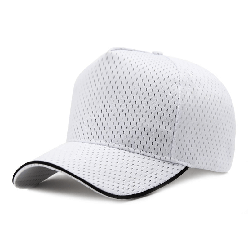 Mesh Quick-Dry Unisex Sports Baseball Cap with breathable design and adjustable strap, perfect for indoor and outdoor activities.