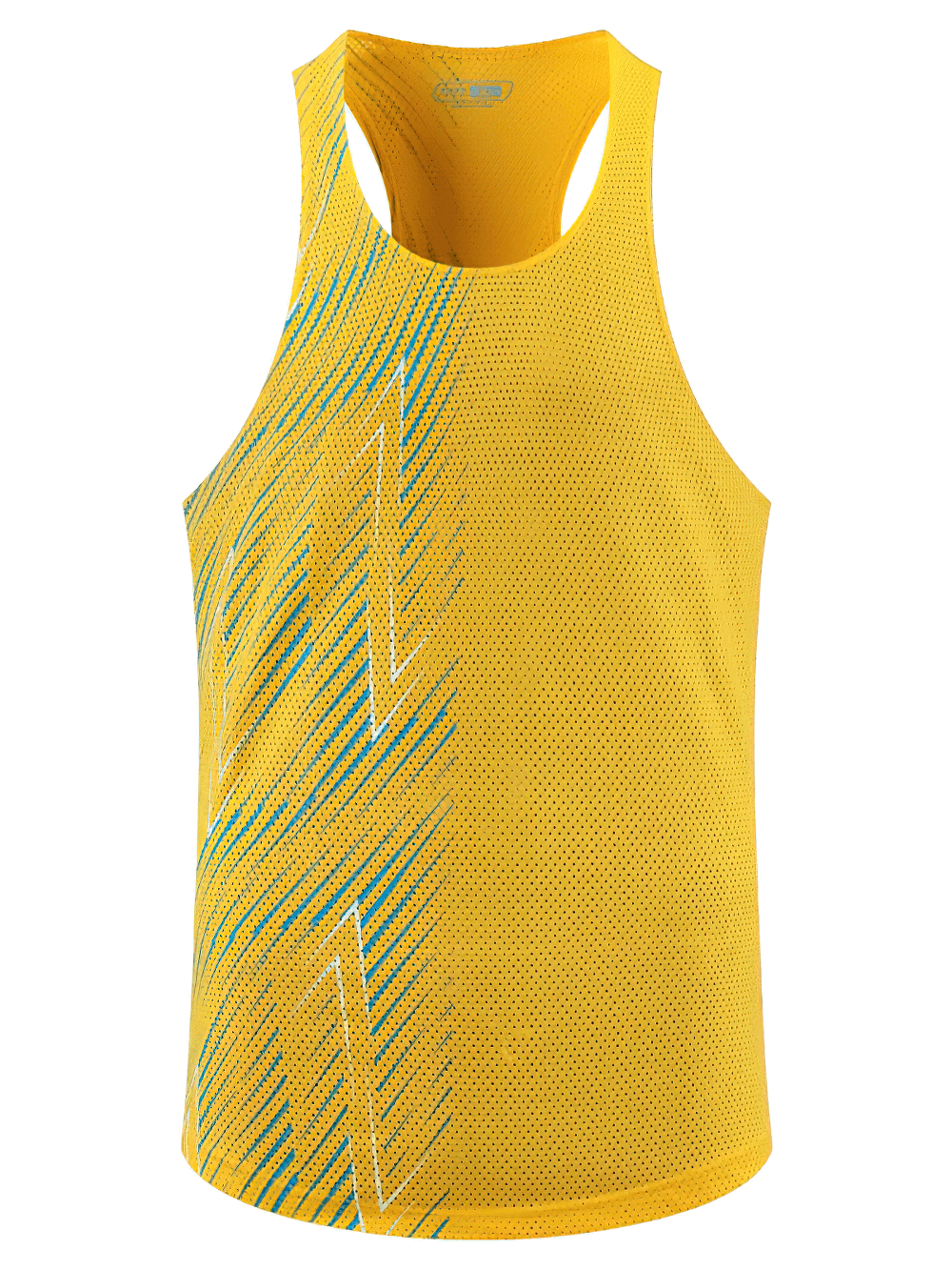 Yellow Mesh Running Tank Top with Lightning Print - SF4165 for active sports training