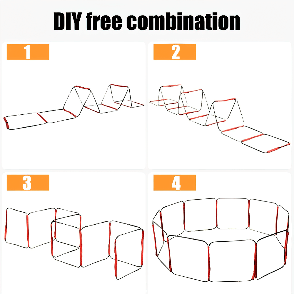 Modular Agility Ladder SF3170 in ladder, hurdle, obstacle, and hex configurations for versatile athletic training.