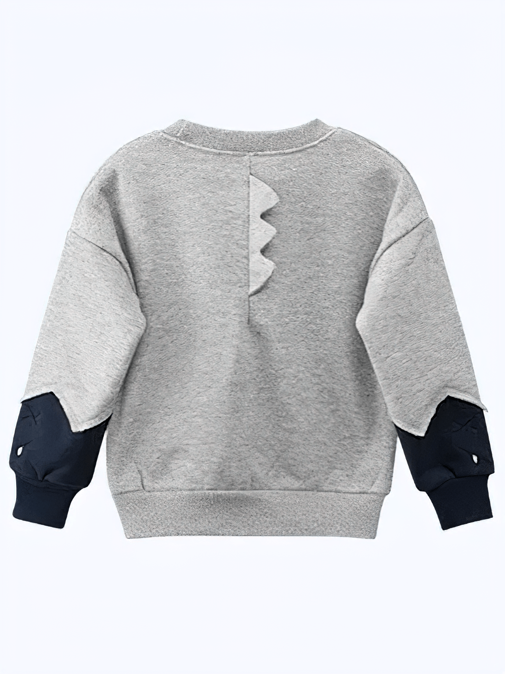 Back view of Monster Print Sweatshirt With Fleece Lined- SF3674 featuring playful monster details and contrasting sleeves.