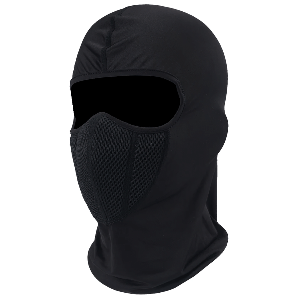 Windproof motorcycle balaclava SF2506 for skiing, cycling, and moto riding. Full face Lycra mask with anti-UV and quick-drying features.