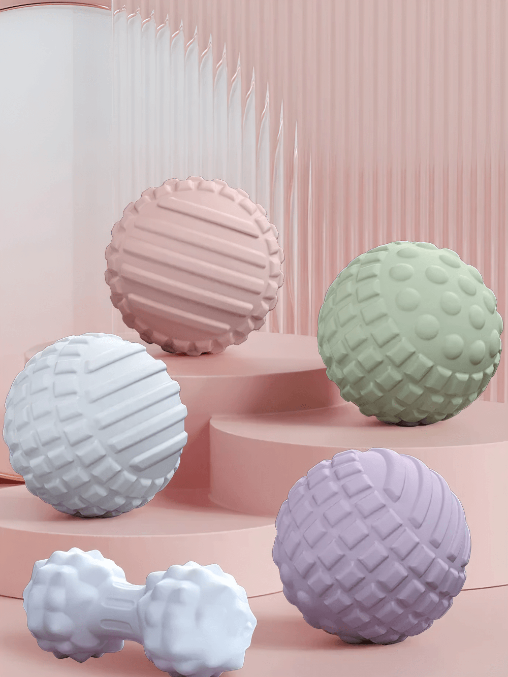 Multi-color massage balls for muscle relief, perfect for back, neck, foot, and leg relaxation. Ideal for fitness and stress relief.