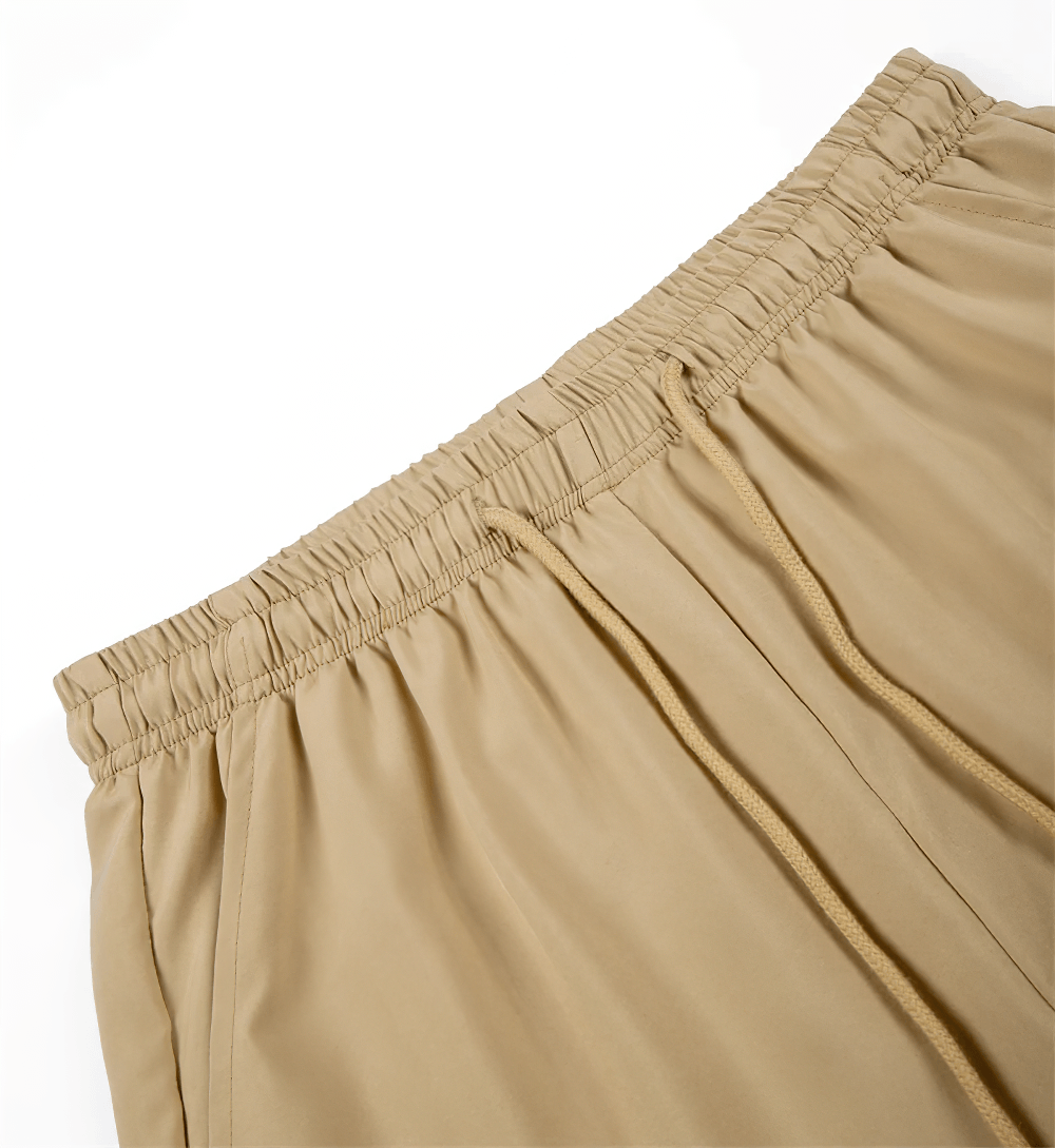Multi-Pocket Outdoor Utility Shorts for Hiking - SF4551 close-up of elastic waistband and drawstring