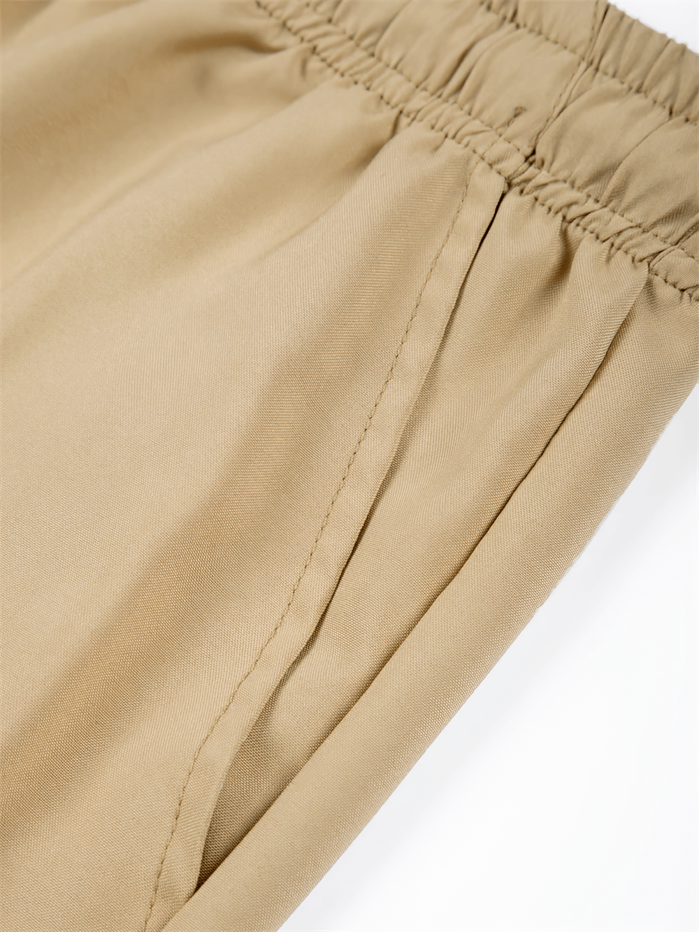 Multi-Pocket Outdoor Utility Shorts for Hiking - SF4551, detail of elastic waistband and fabric texture.