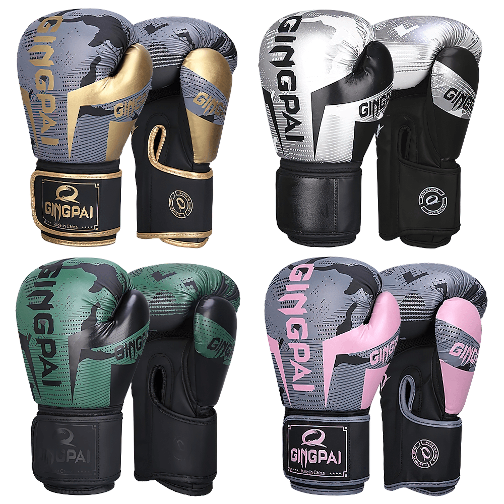 Multicolor PU Leather Boxing Gloves for Training SF3140 with Hook and Loop Closure, ideal for sparring and wrist support.