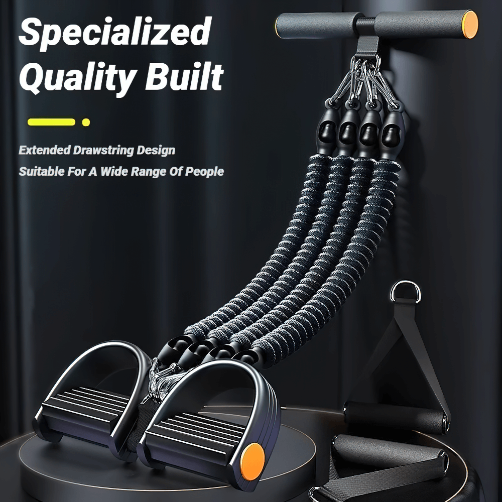 Alt Tag: Multifunction Pedal Resistance Tension Trainer - SF3428 with elastic pull ropes and pedals for home workouts.