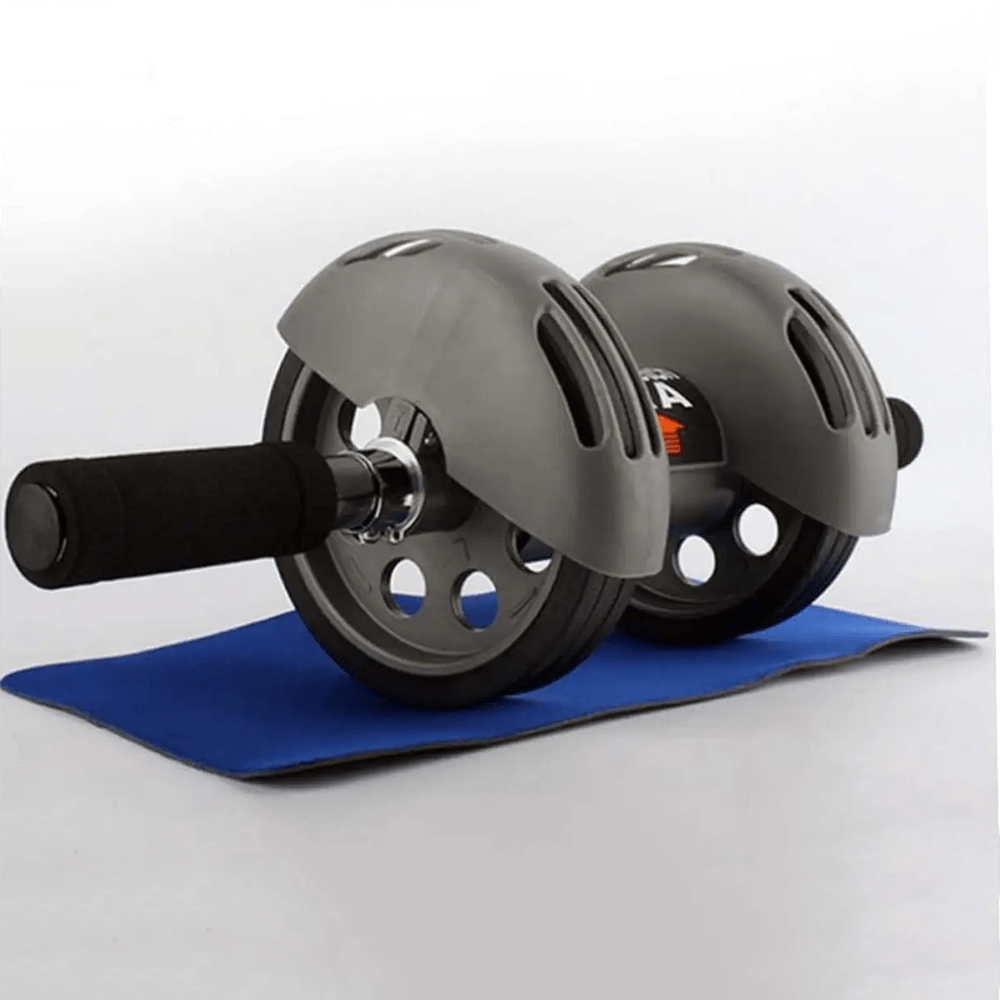 Multifunctional Ab Roller SF3263 with mat for core training, featuring 360° rotating four-wheel design for effective workouts.