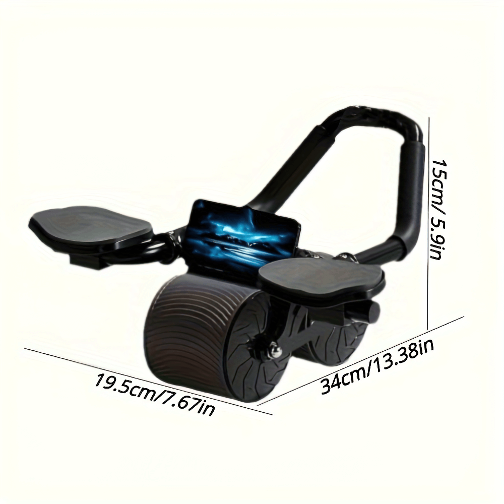 Multifunctional Ab Roller with Resistance Bands SF2801 for Core Training, featuring dual wheels and ergonomic handles, in black.