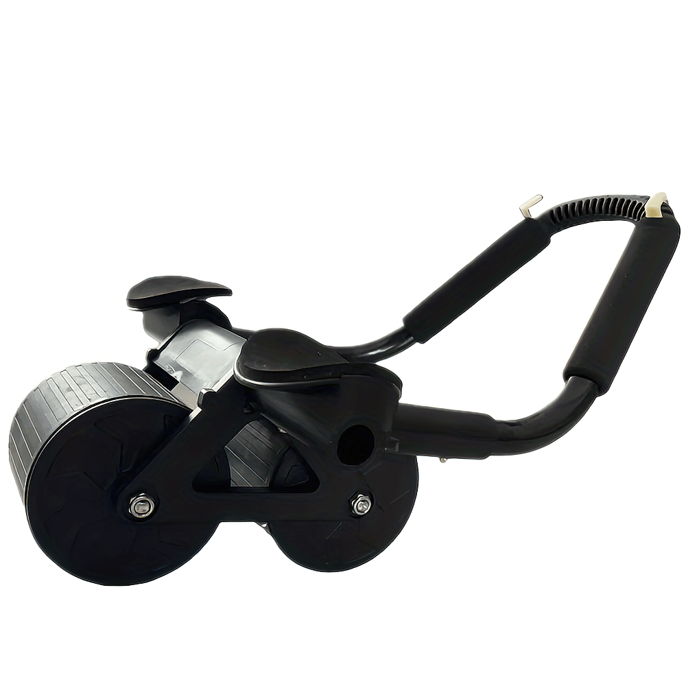 Multifunctional Ab Roller with Resistance Bands, SF2801, black; core strength trainer with dual wheels and ergonomic handles for home gym.