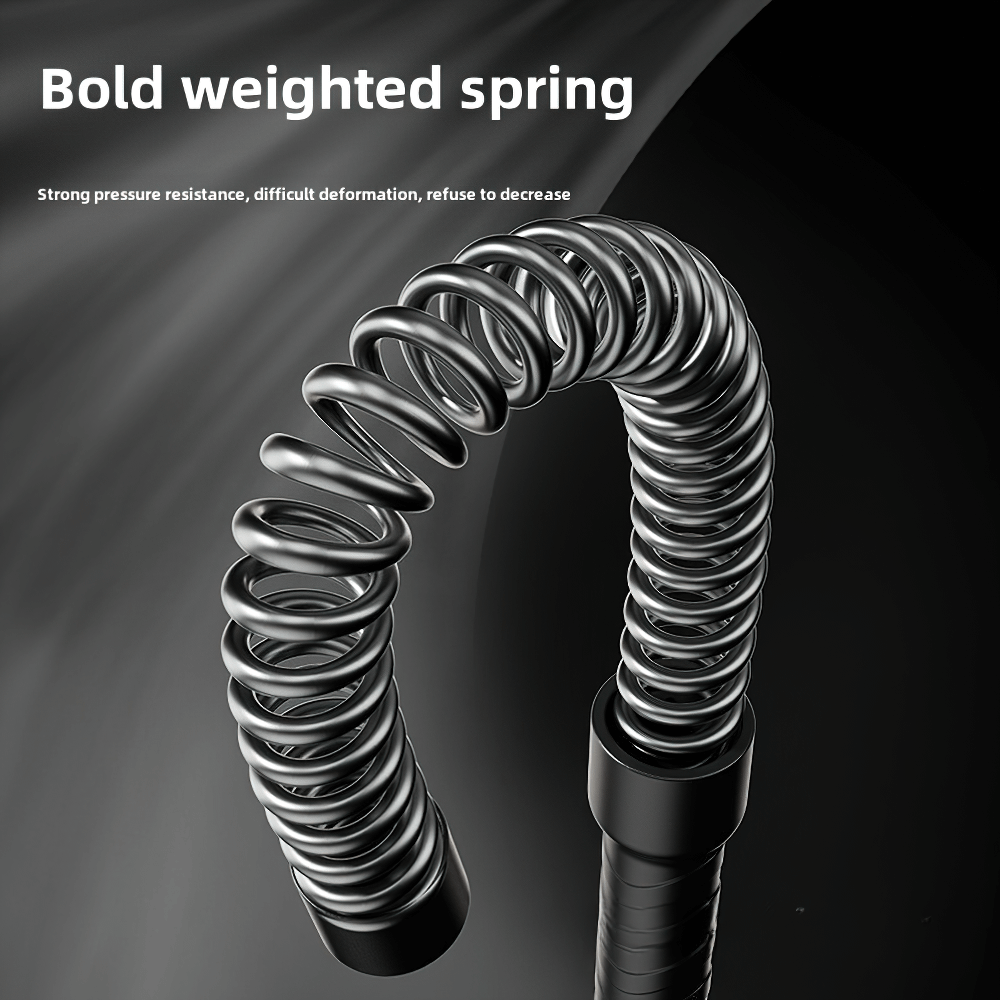 Bold weighted spring for durable resistance in cordless training ropes, ideal for effective home workouts.