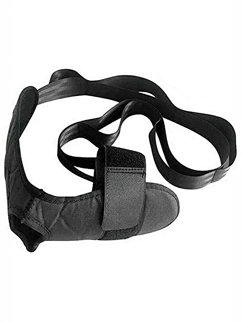 Non-elastic leg and hamstring stretching strap for Pilates, yoga, and therapy; supports fascia release and mobility.