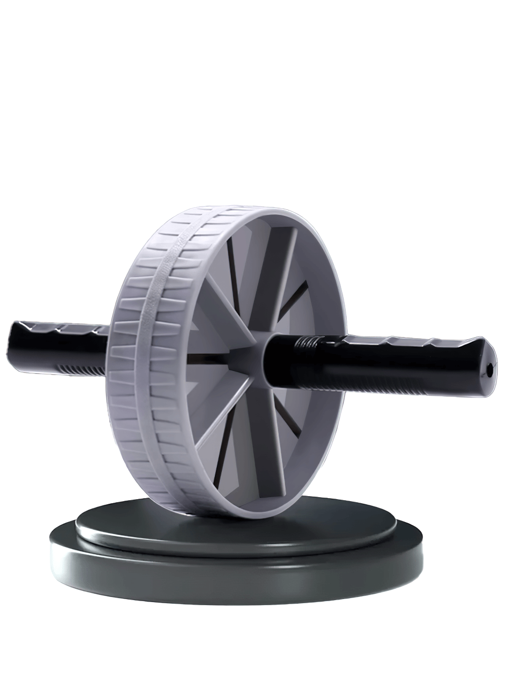 Non-slip ab wheel roller SF3220 on a stand, ideal for silent, home muscle training and full-body workouts. Strengthen abs, arms, and shoulders.