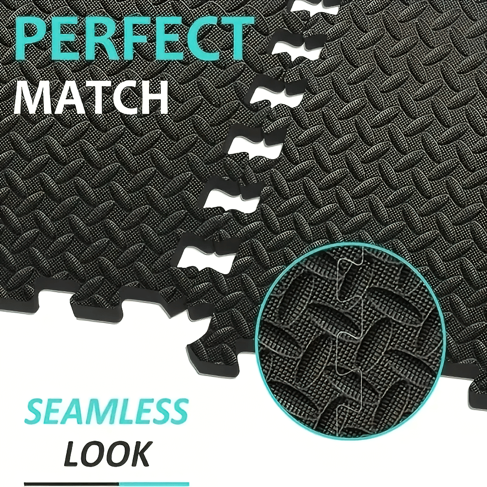 Close-up of Non-Slip EVA Puzzle Mats for Workout Floors - SF3479 showcasing interlocking design and seamless fit.
