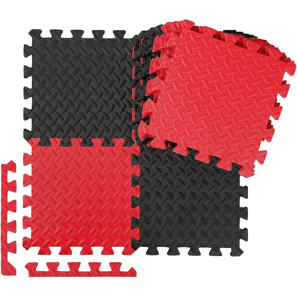 Non-Slip EVA Puzzle Mats for Workout Floors - SF3479 in red and black