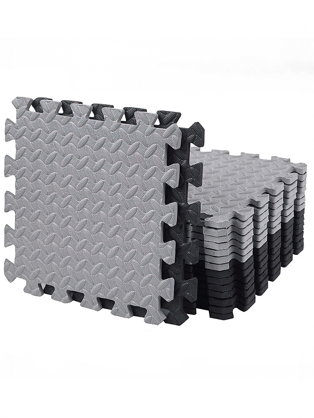 Stack of Non-Slip EVA Puzzle Mats for Workout Floors - SF3479, showcasing interlocking foam tiles for gym or home use.