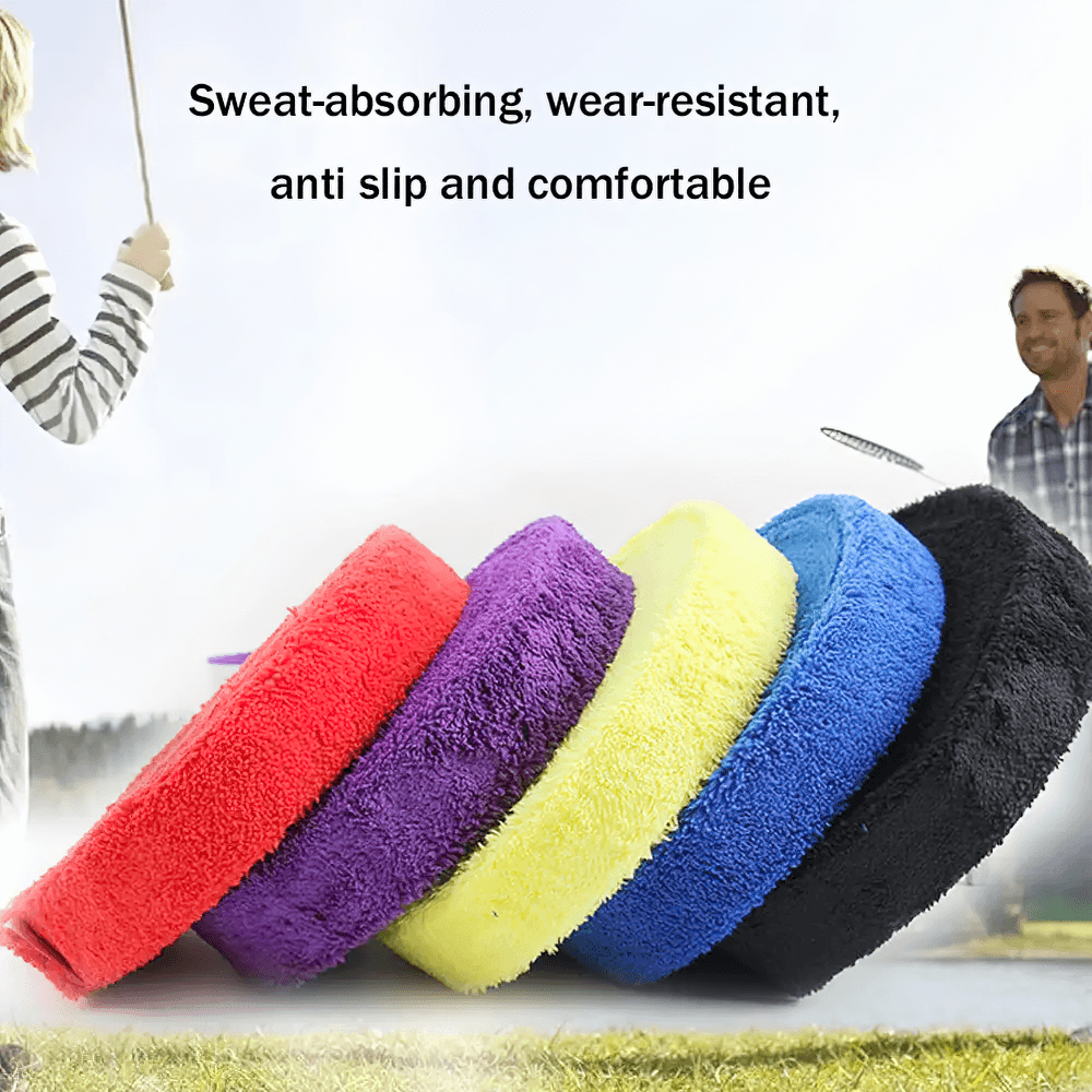 Colorful Non-Slip Racket Grip Tape for Tennis and Badminton - SF3446, sweat-absorbing and durable overgrip shown in various hues.