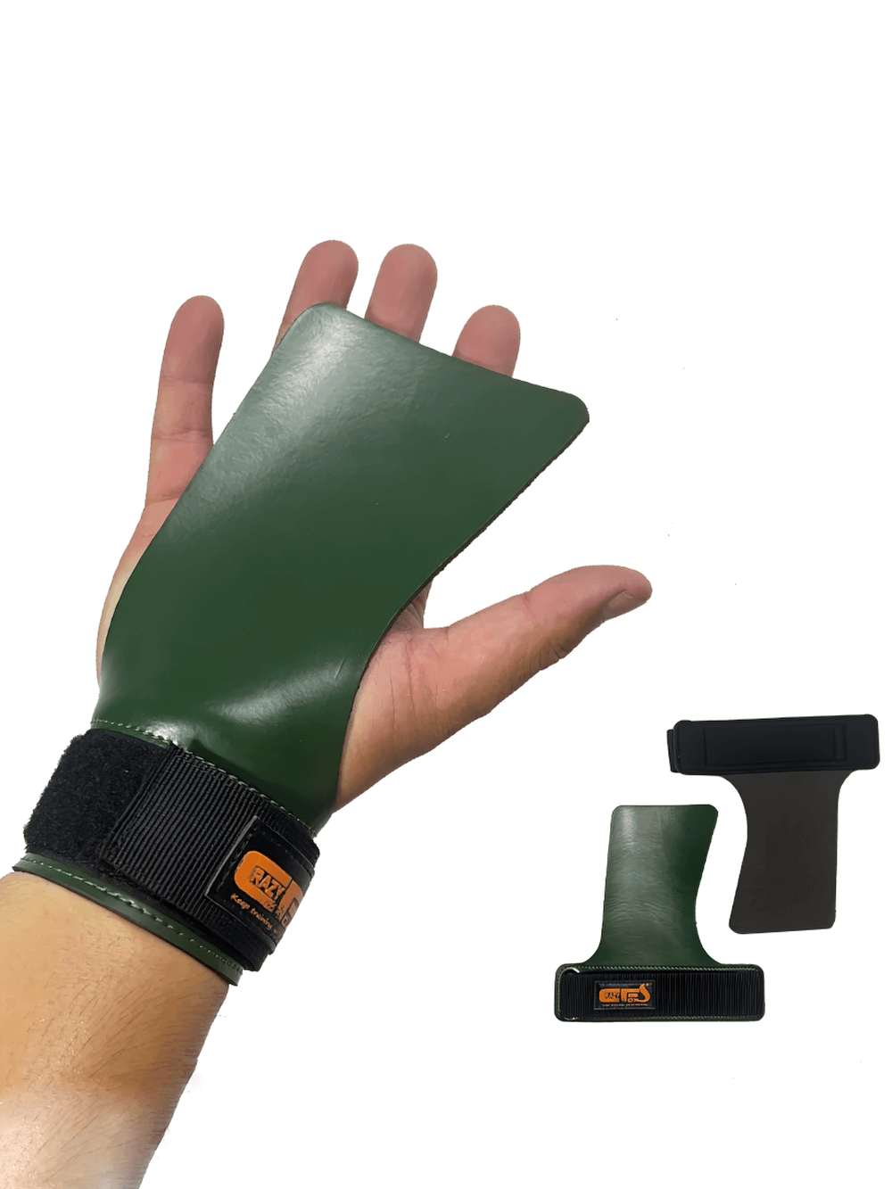 Non-Slip Rubber Weight Lifting Grips for Gym Training - SF3502 shown on a hand demonstrating grip support for workouts.