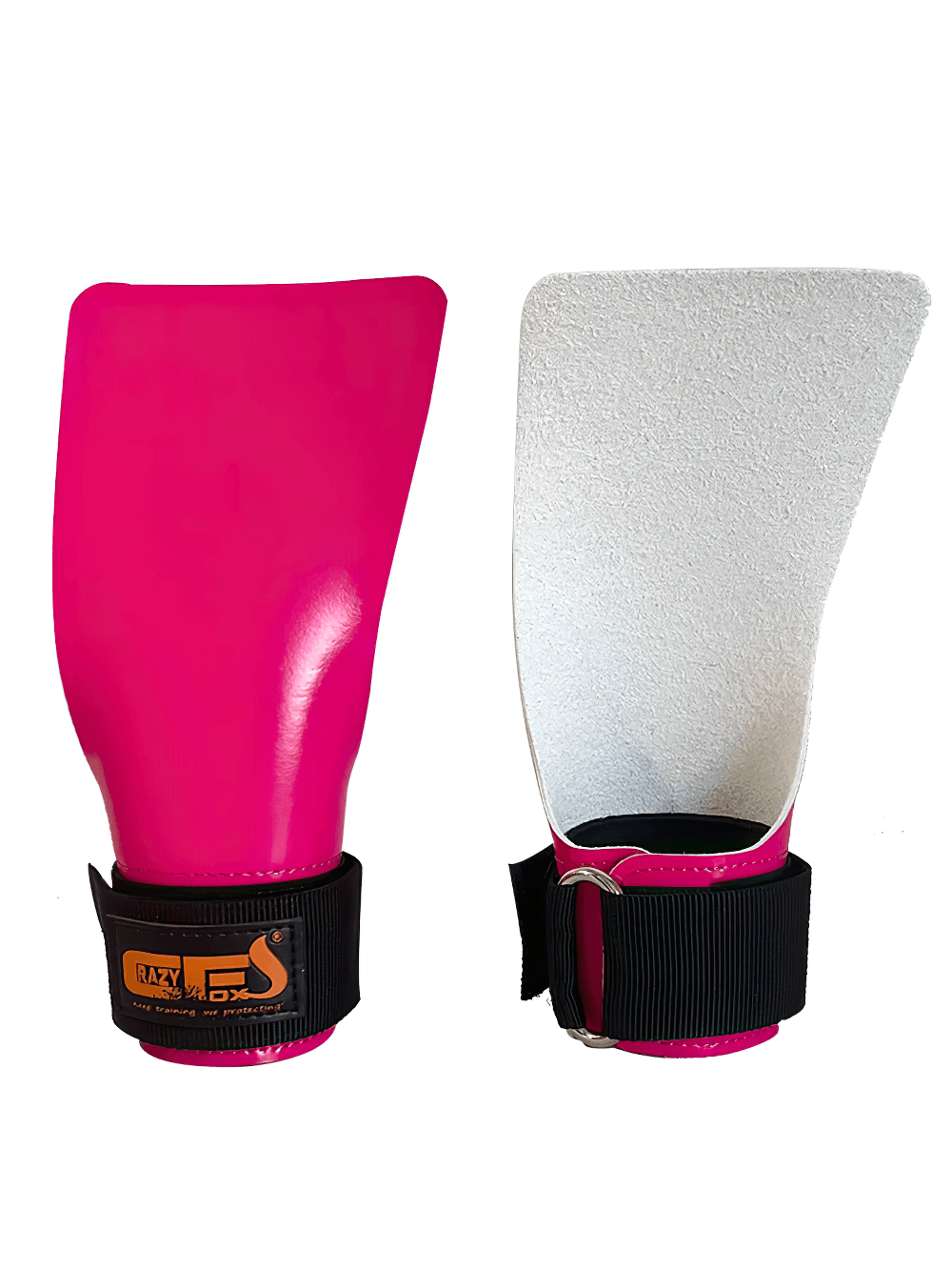 Non-Slip Rubber Weight Lifting Grips for Gym Training - SF3502, pink color with durable non-slip surface and adjustable wrist straps.