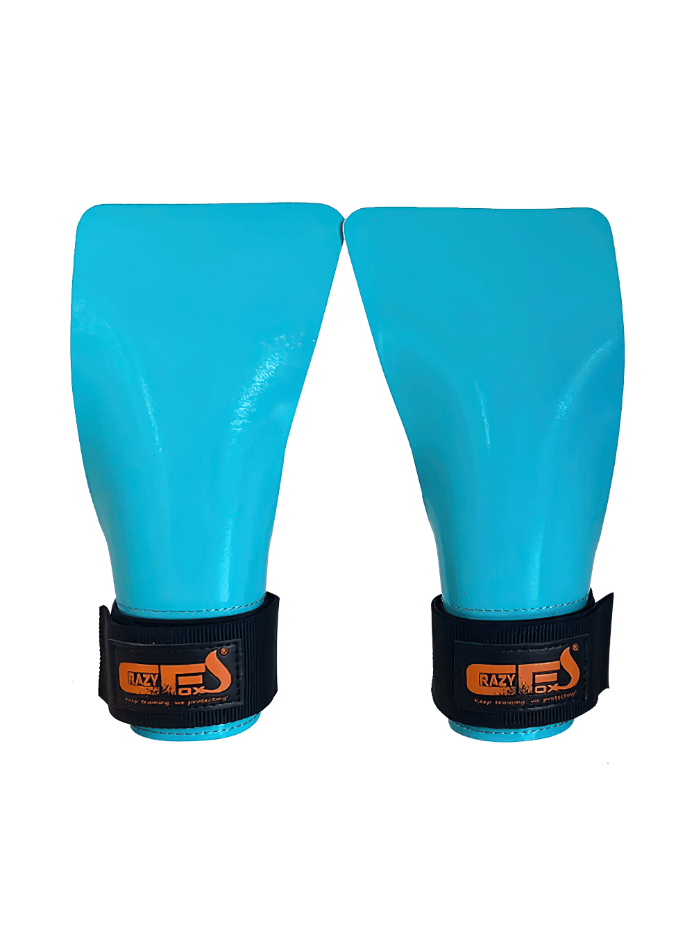 Non-Slip Rubber Weight Lifting Grips for Gym Training - SF3502 in blue, featuring adjustable wrist straps for enhanced gym performance.