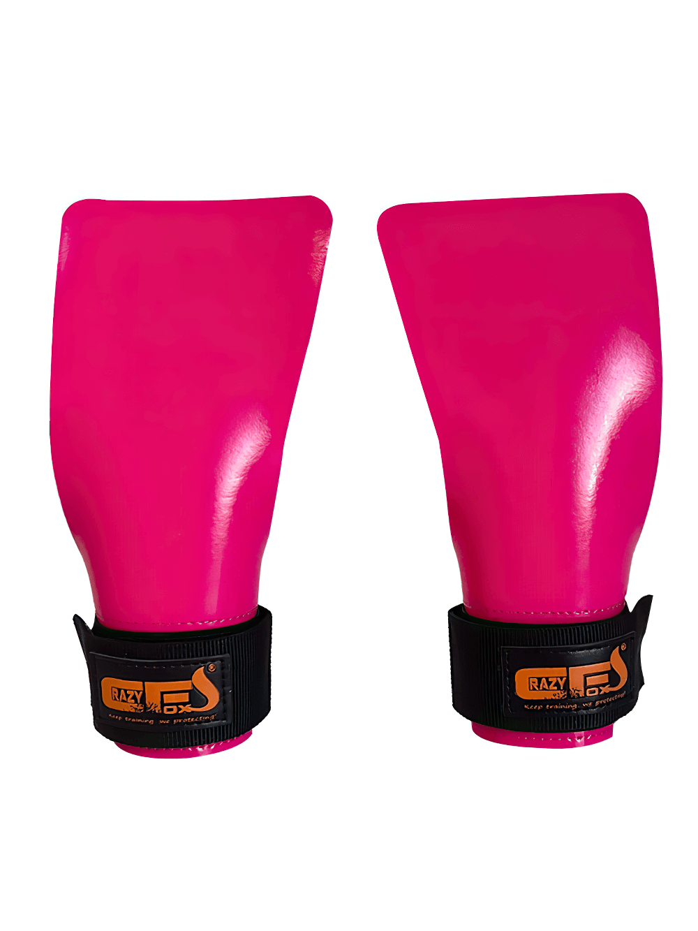 Non-Slip Rubber Weight Lifting Grips for Gym Training - SF3502 in vibrant pink color, featuring durable non-slip surface and wrist straps.