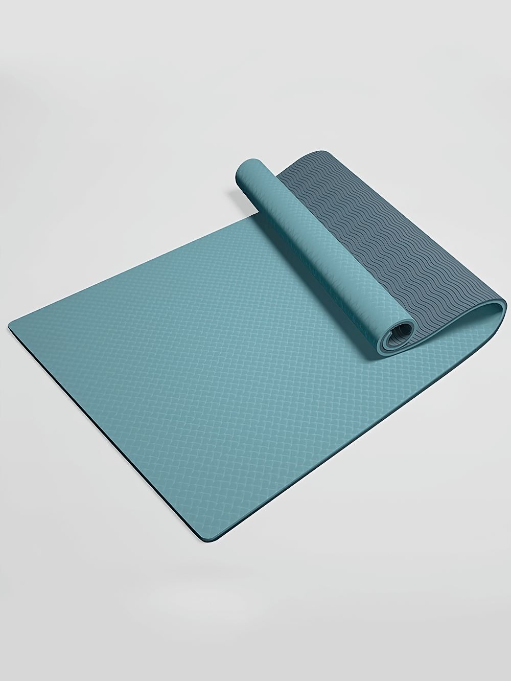 Non-slip TPE yoga mat with asana guide line for perfect alignment, eco-friendly and ideal for home workouts and pilates.