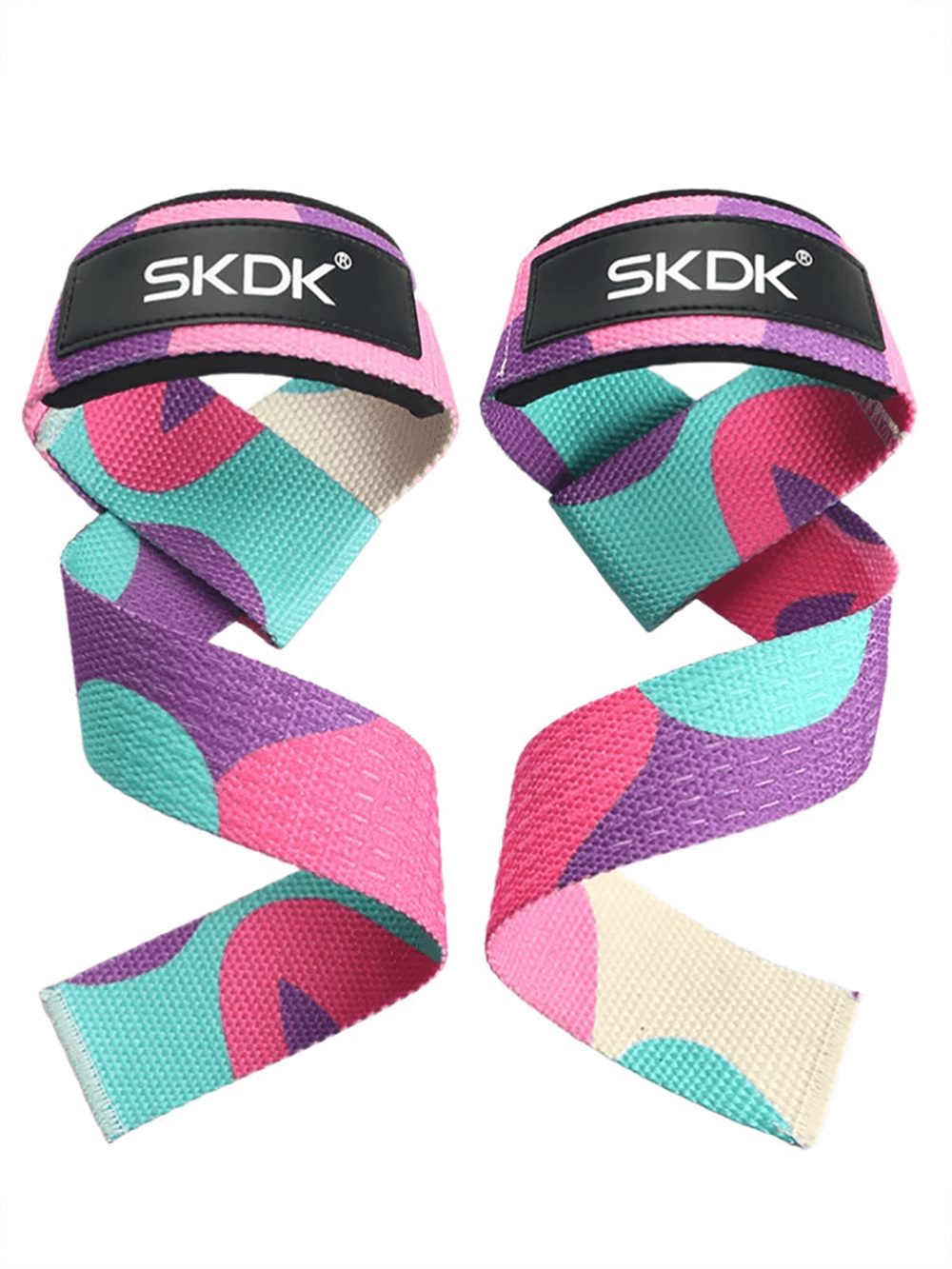 Colorful non-slip weightlifting wrist straps for gym training, featuring adjustable design for optimal grip and wrist support. Model SF3166.