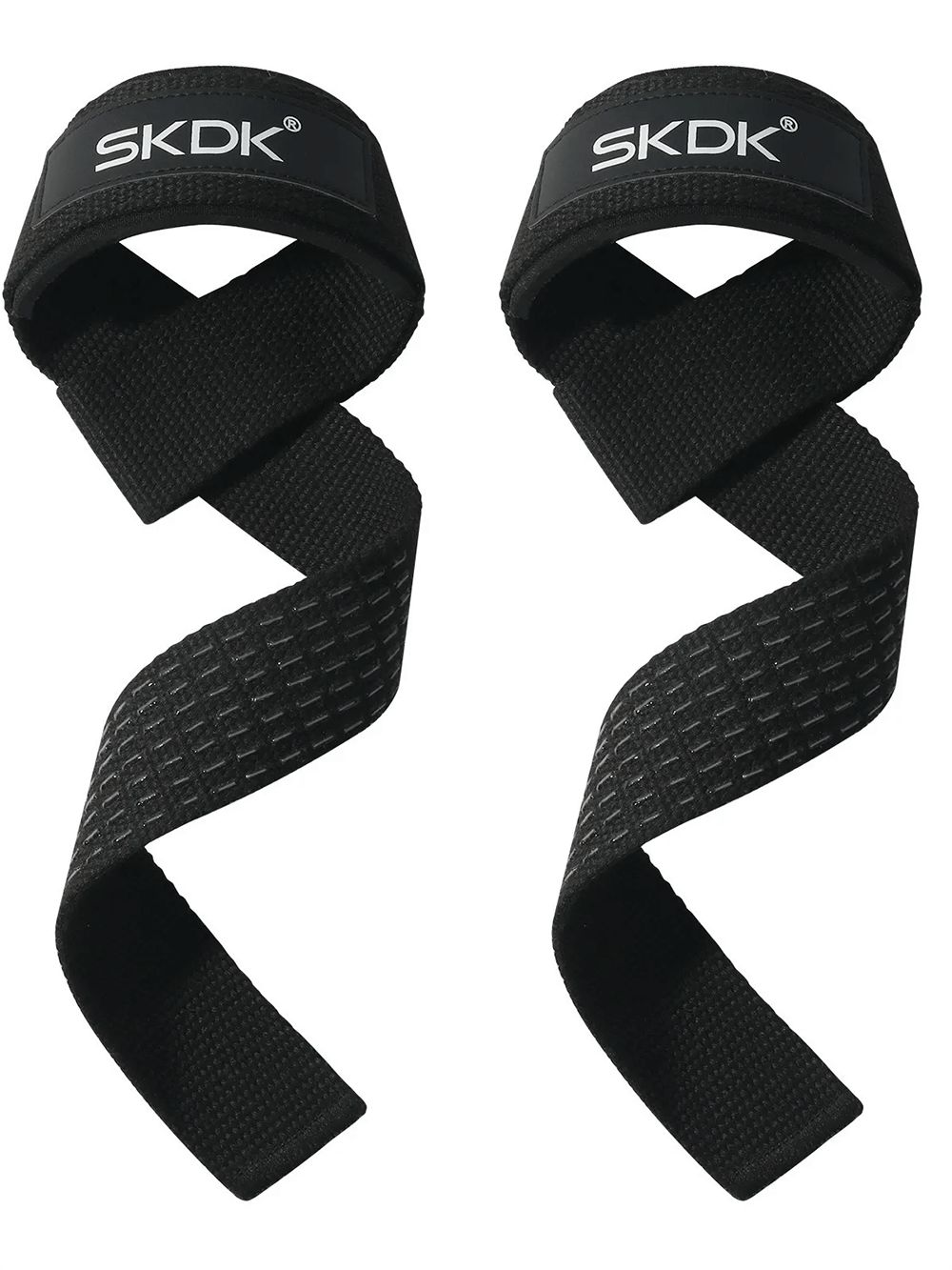 Pair of black non-slip weightlifting wrist straps with SF3166 branding, designed for gym training and optimal grip.