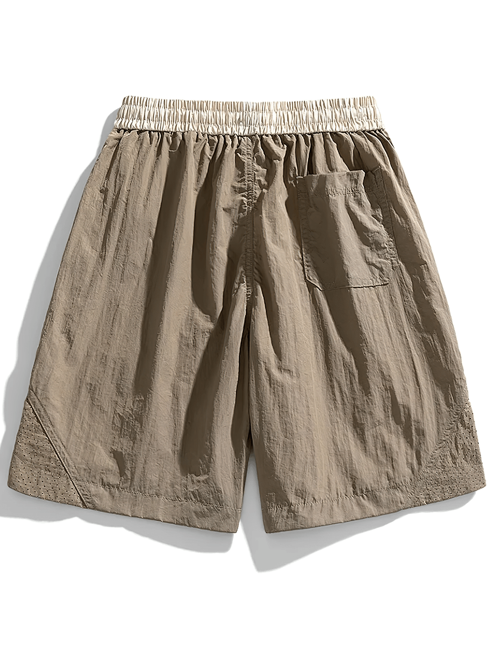 Alt Tag: Nylon Lightweight Running Shorts For Men - SF4465 khaki quick-dry nylon athletic shorts with elastic waistband and pocket