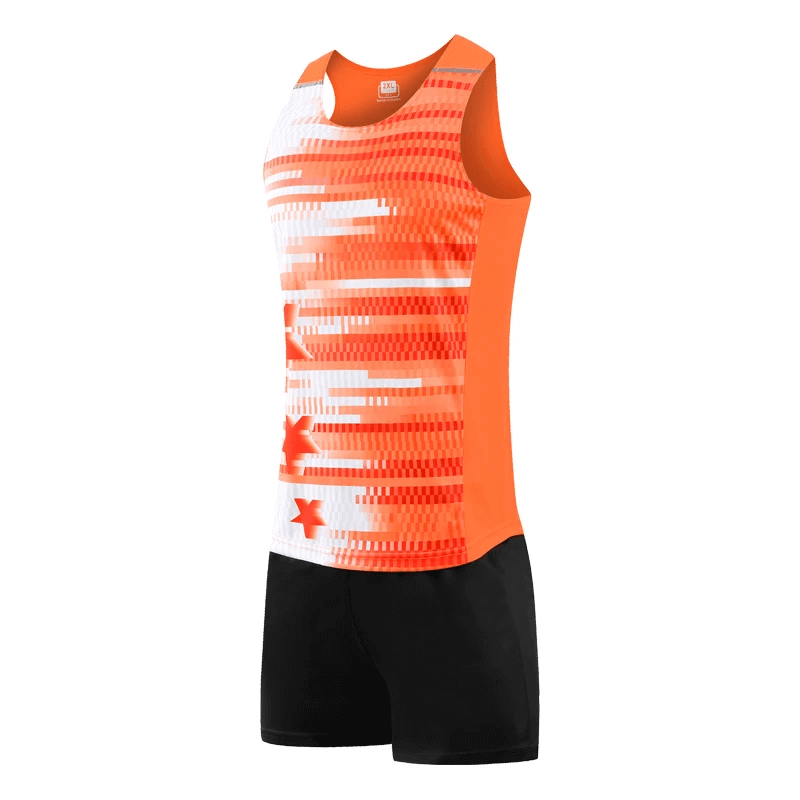 Neon green O-neck tank and black shorts athletic set, SF2038, for running, basketball, and workouts. Breathable compression polyester.
