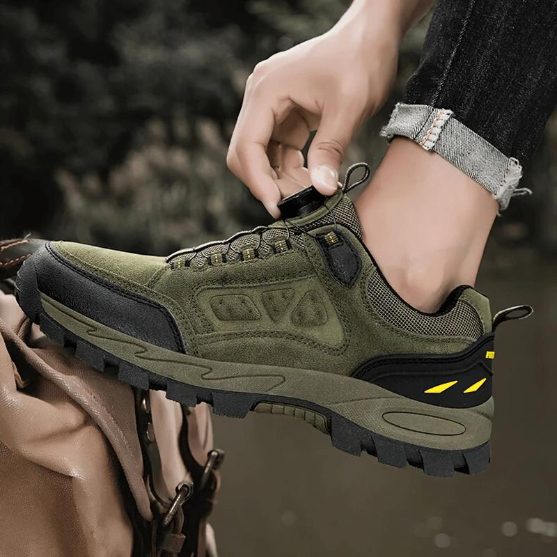 Outdoor Breathable Non-Slip Men's Trekking Shoe SF1635 in action - perfect grip and comfort for adventures.