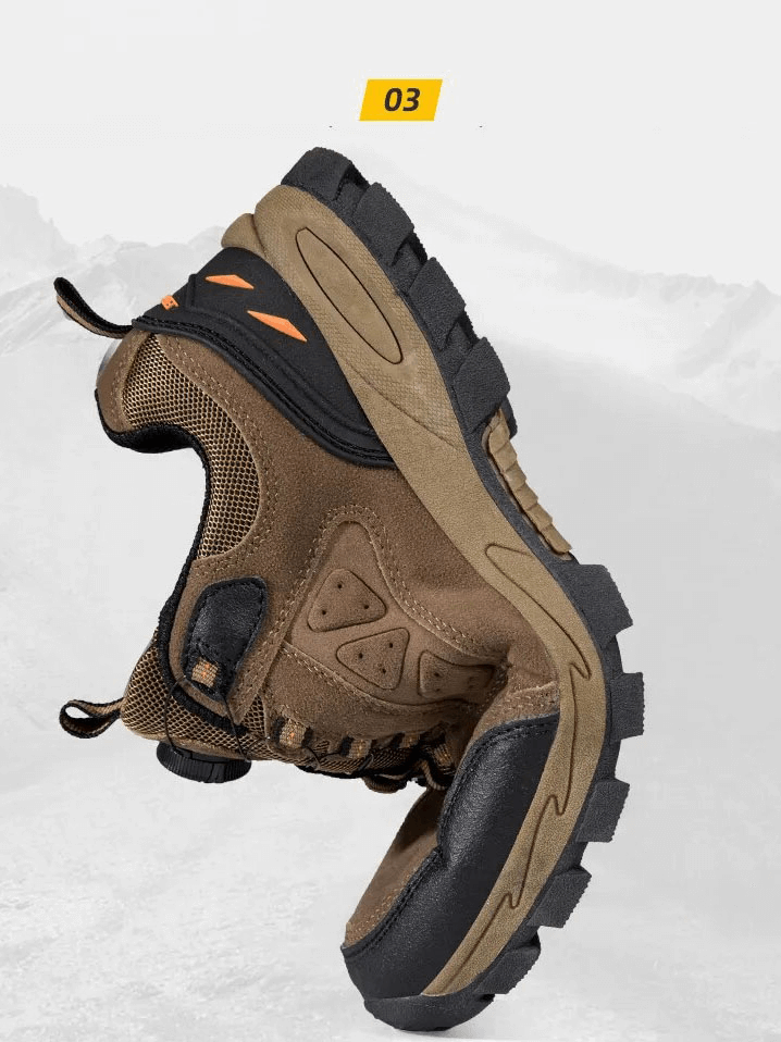 Outdoor Breathable Non-Slip Men's Trekking Shoes SF1635 in brown with rugged sole, perfect for hiking and outdoor adventures.