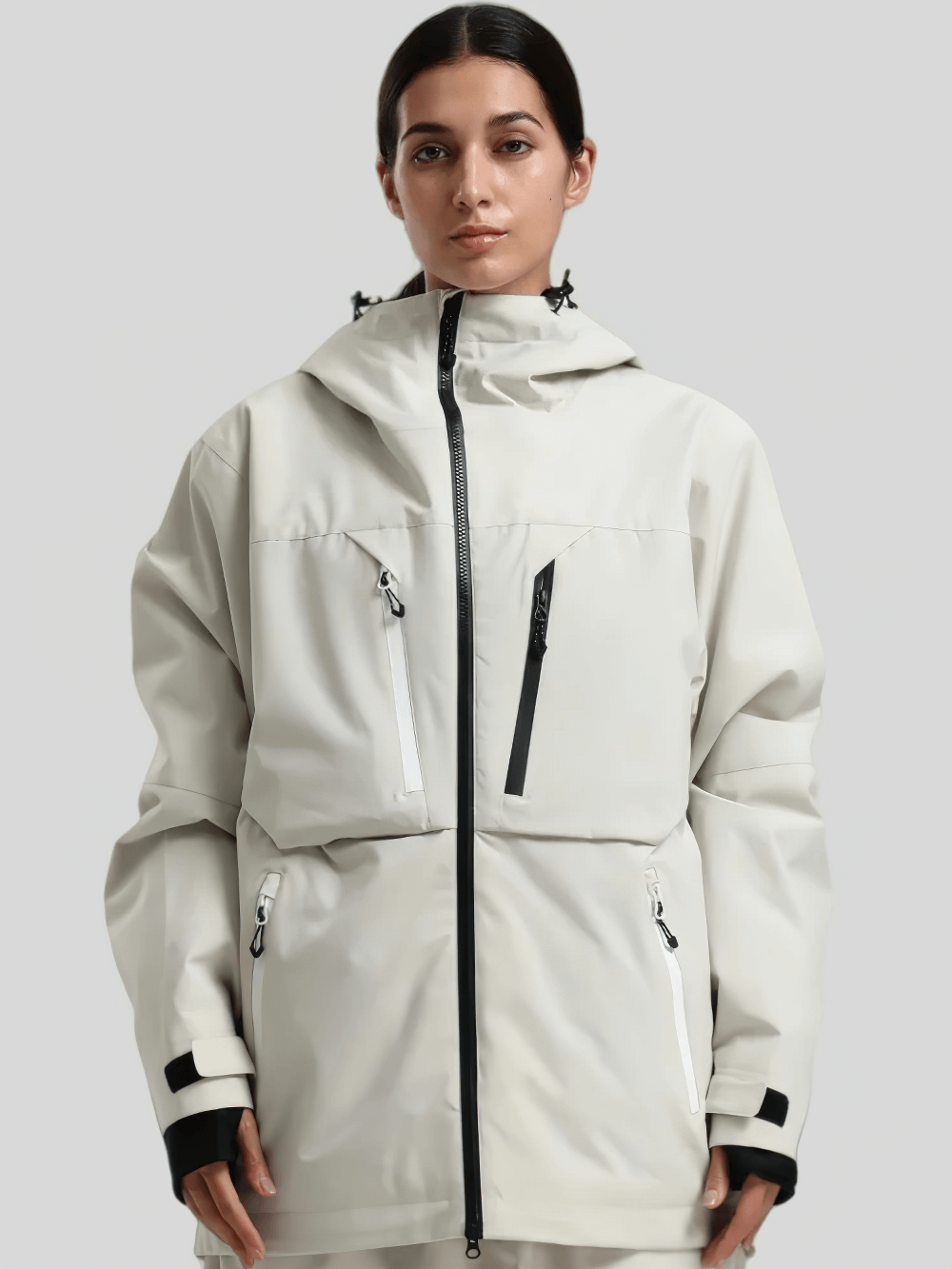 Outdoor Contrast-Zip Jacket with Adjustable Hood - SF4213